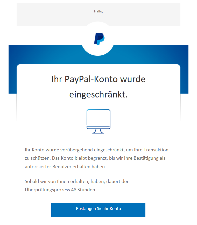 11.05. PayPal Ihr PayPal-Konto wurde eingeschränkt.png