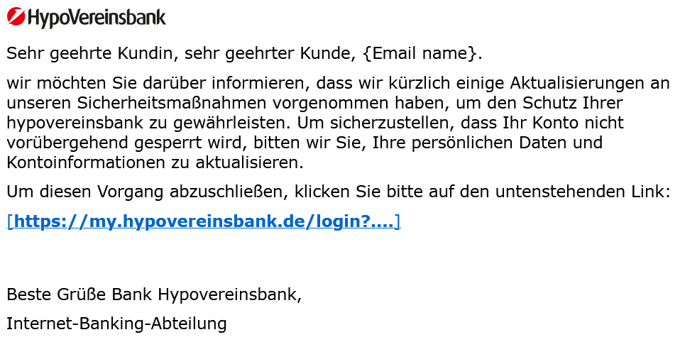 Hypovereinsbank Phishing