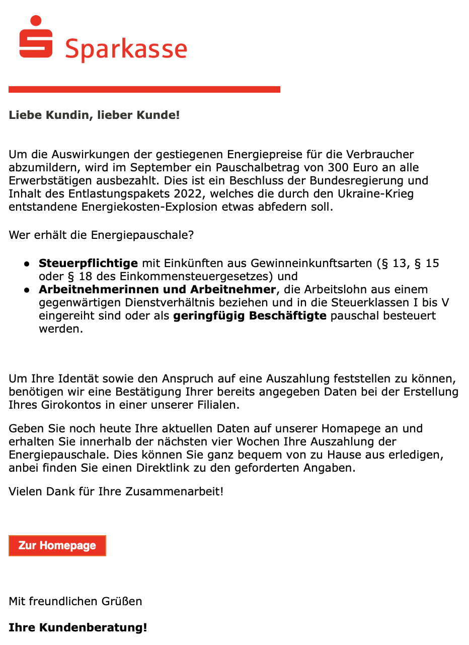 Phishing Sparkasse