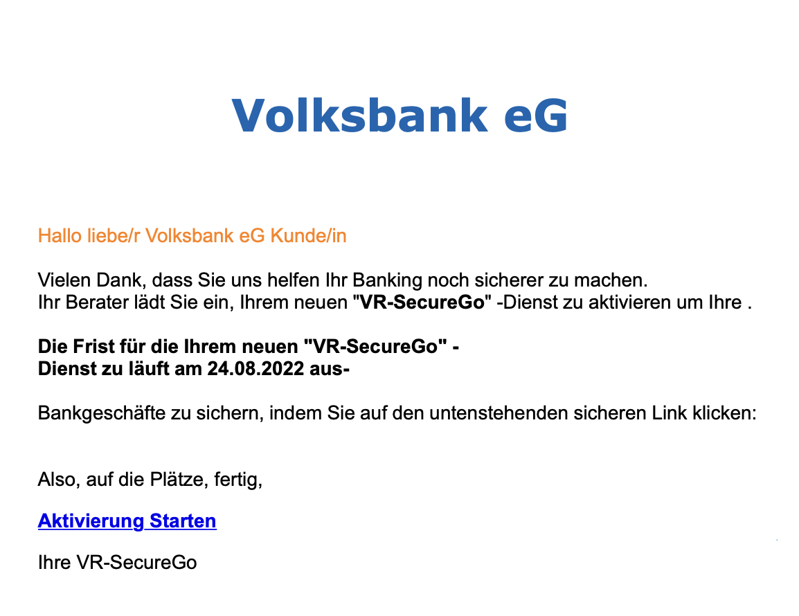 Volksbank Phishing