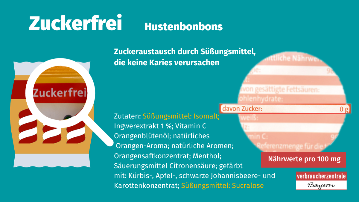 Bedeutung von zuckerfrei am Beispiel von Hustenbonbons