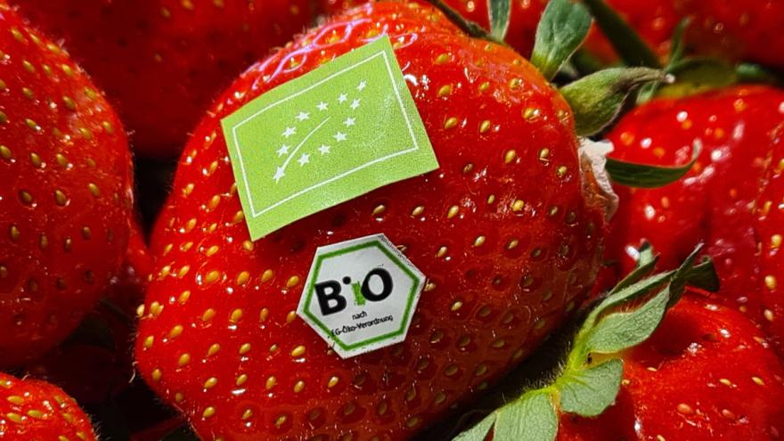 Erdbeeren mit Bio-Siegel