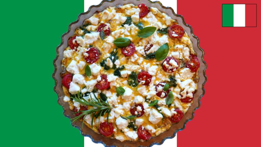 Frittata auf italienischer Flagge