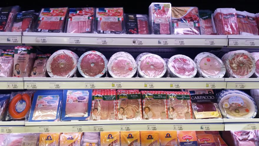 In Plastik verpackte Wurst