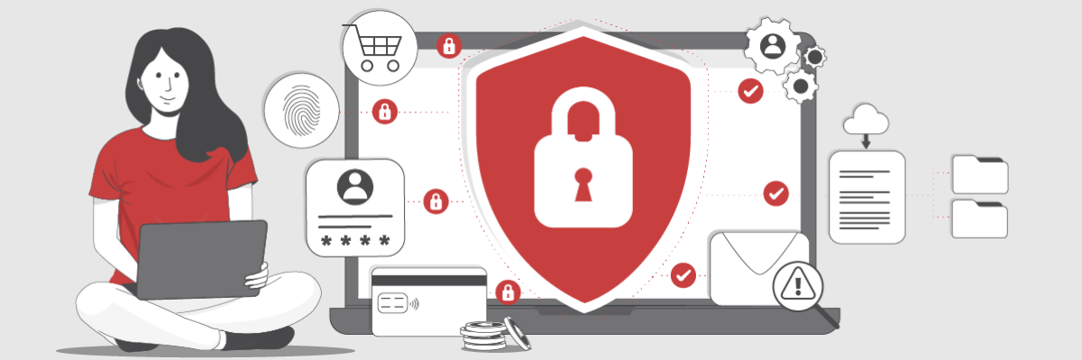 Grafische Darstellung der Möglichkeiten sich vor Cybercrime zu schützen