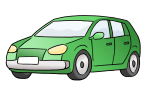 Zeichnung eines grünen Autos.